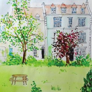 ‘A view across the Dowry Square garden’